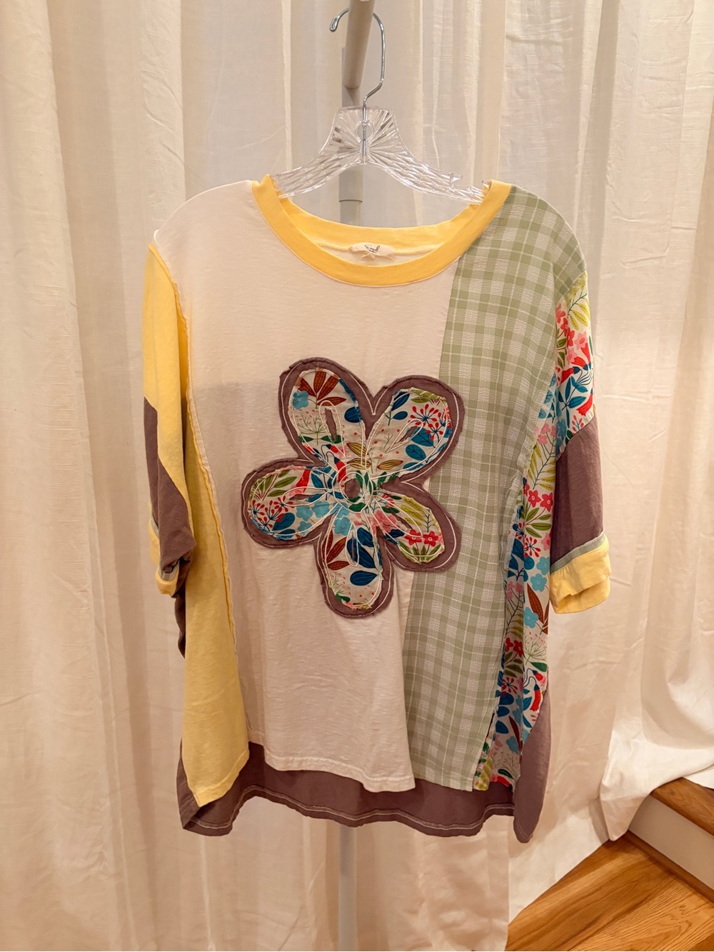 EASEL PATCHWORK BOHO LOOK OVERSIZED TUNIC SIZE MEDIUM